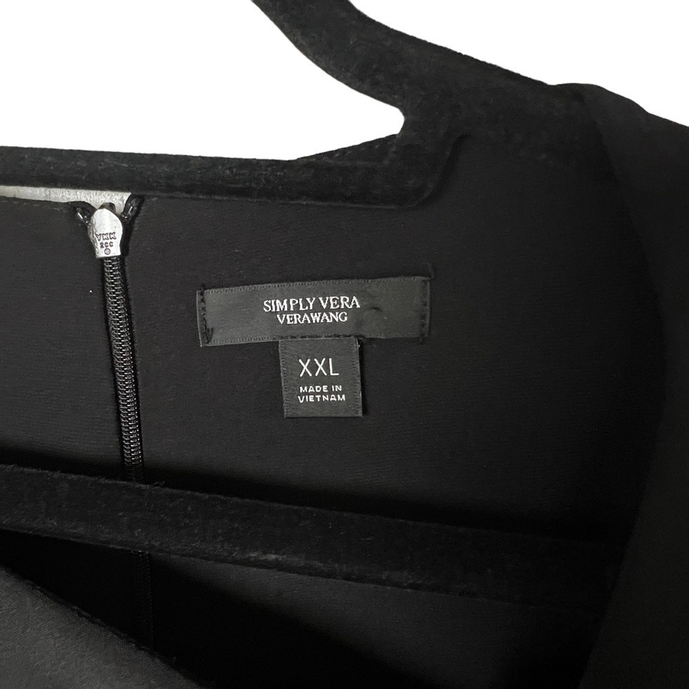 Simply Vera Wang Womens Black Side Ruched L/S Dress Sz XXL 2XL Formal Holiday - Picture 3 of 7